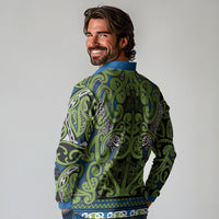 Aotearoa Iwi Whakatohea Long Sleeve Polo Shirt Maori Wharenui House Tribal Pattern LT9 - Polynesian Pride
