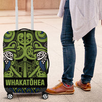 Aotearoa Iwi Whakatohea Luggage Cover Maori Wharenui House Tribal Pattern LT9 Olive green - Polynesian Pride