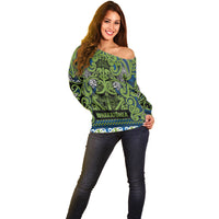 Aotearoa Iwi Whakatohea Off Shoulder Sweater Maori Wharenui House Tribal Pattern LT9 - Polynesian Pride
