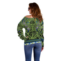 Aotearoa Iwi Whakatohea Off Shoulder Sweater Maori Wharenui House Tribal Pattern LT9 - Polynesian Pride