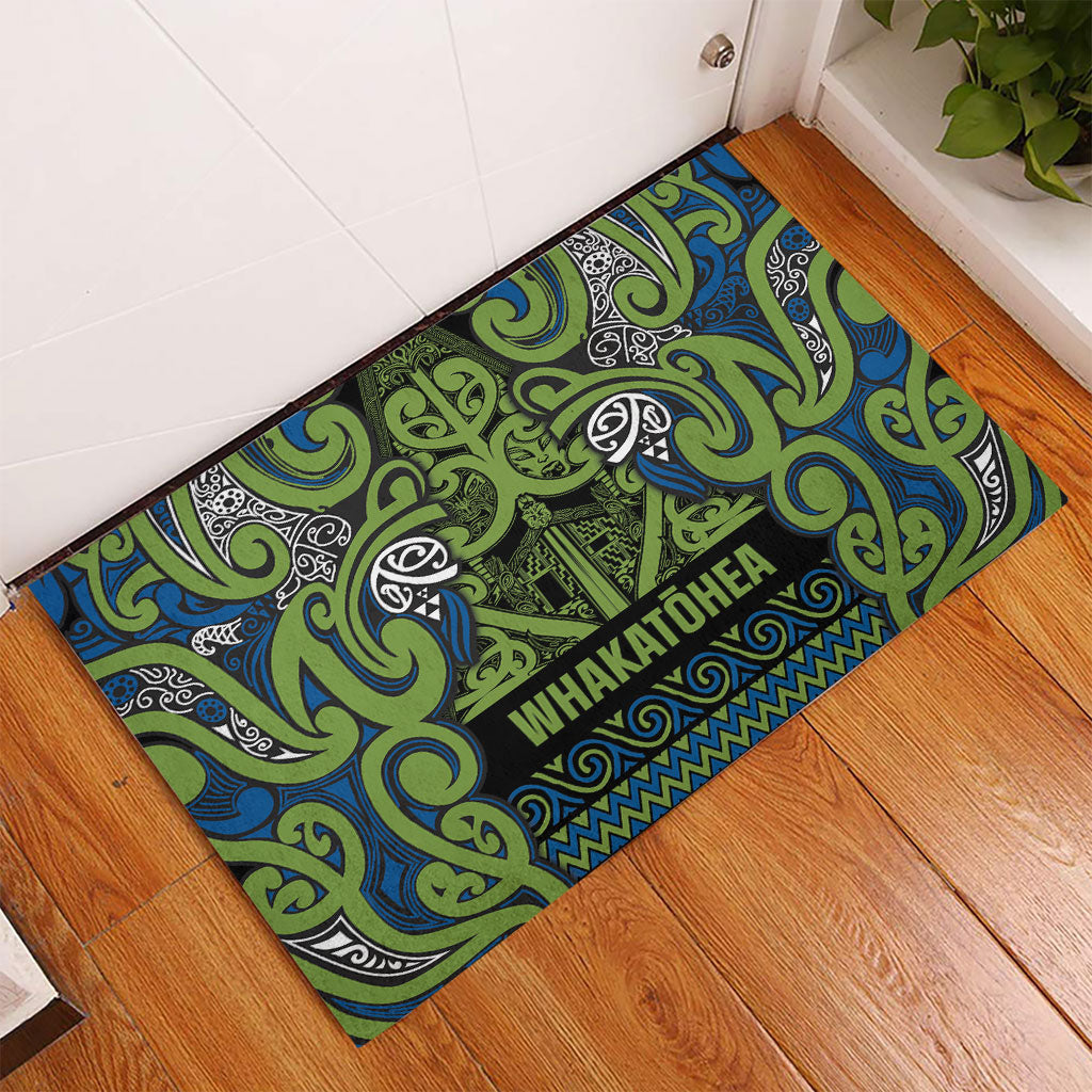 Aotearoa Iwi Whakatohea Rubber Doormat Maori Wharenui House Tribal Pattern LT9 - Polynesian Pride
