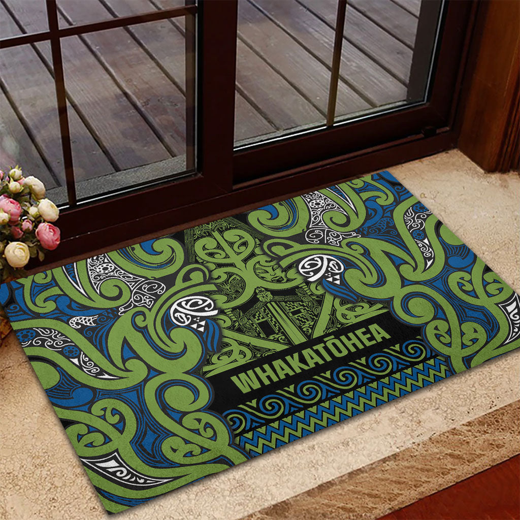 Aotearoa Iwi Whakatohea Rubber Doormat Maori Wharenui House Tribal Pattern LT9 - Polynesian Pride