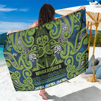 Aotearoa Iwi Whakatohea Sarong Maori Wharenui House Tribal Pattern LT9 One Size 44 x 66 inches Olive green - Polynesian Pride