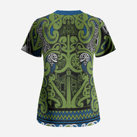 Aotearoa Iwi Whakatohea Scrub Top Maori Wharenui House Tribal Pattern LT9 - Polynesian Pride