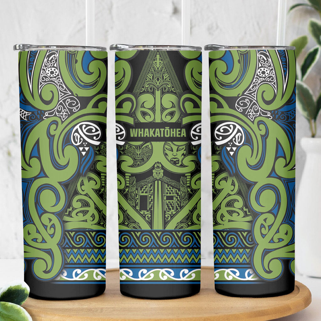 Aotearoa Iwi Whakatohea Skinny Tumbler Maori Wharenui House Tribal Pattern LT9 - Polynesian Pride
