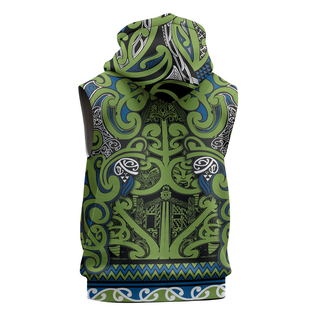 Aotearoa Iwi Whakatohea Sleeveless Hoodie Maori Wharenui House Tribal Pattern LT9 - Polynesian Pride