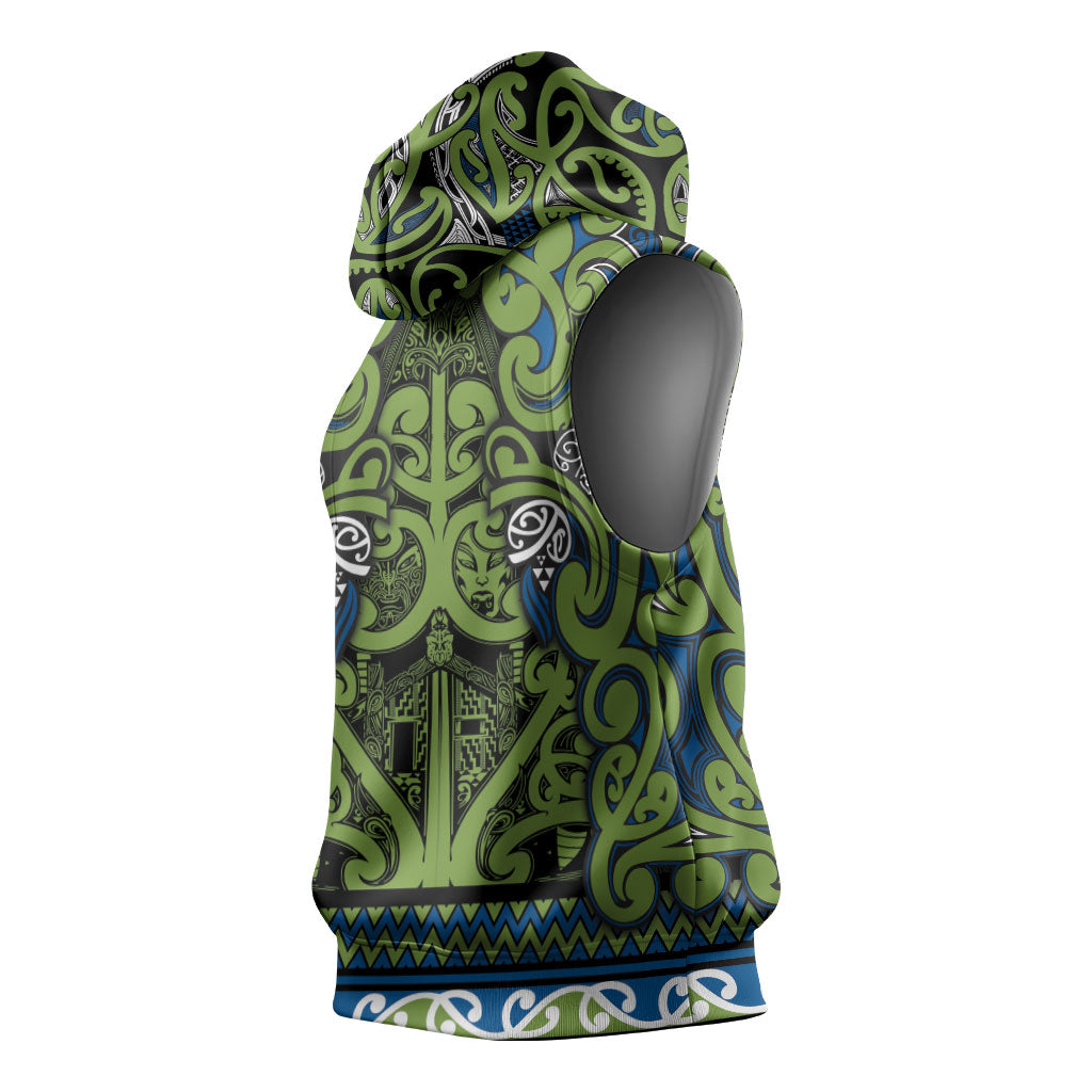 Aotearoa Iwi Whakatohea Sleeveless Hoodie Maori Wharenui House Tribal Pattern LT9 - Polynesian Pride