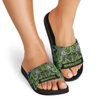 Aotearoa Iwi Whakatohea Slide Sandals Maori Wharenui House Tribal Pattern LT9 - Polynesian Pride
