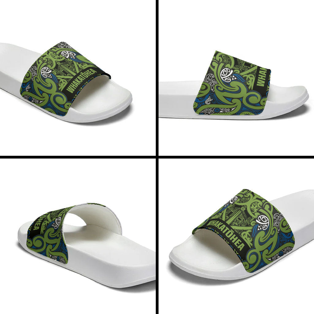 Aotearoa Iwi Whakatohea Slide Sandals Maori Wharenui House Tribal Pattern LT9 - Polynesian Pride