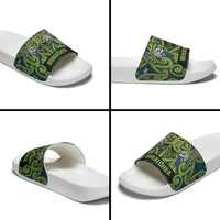 Aotearoa Iwi Whakatohea Slide Sandals Maori Wharenui House Tribal Pattern LT9 - Polynesian Pride