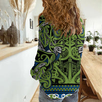 Aotearoa Iwi Whakatohea Women Casual Shirt Maori Wharenui House Tribal Pattern LT9 - Polynesian Pride