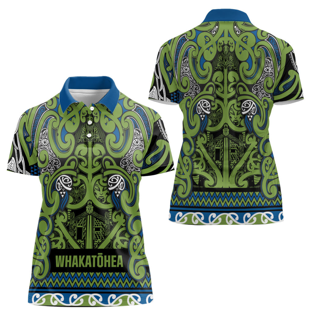 Aotearoa Iwi Whakatohea Women Polo Shirt Maori Wharenui House Tribal Pattern LT9 - Polynesian Pride