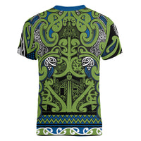 Aotearoa Iwi Whakatohea Women V-Neck T-Shirt Maori Wharenui House Tribal Pattern LT9 - Polynesian Pride