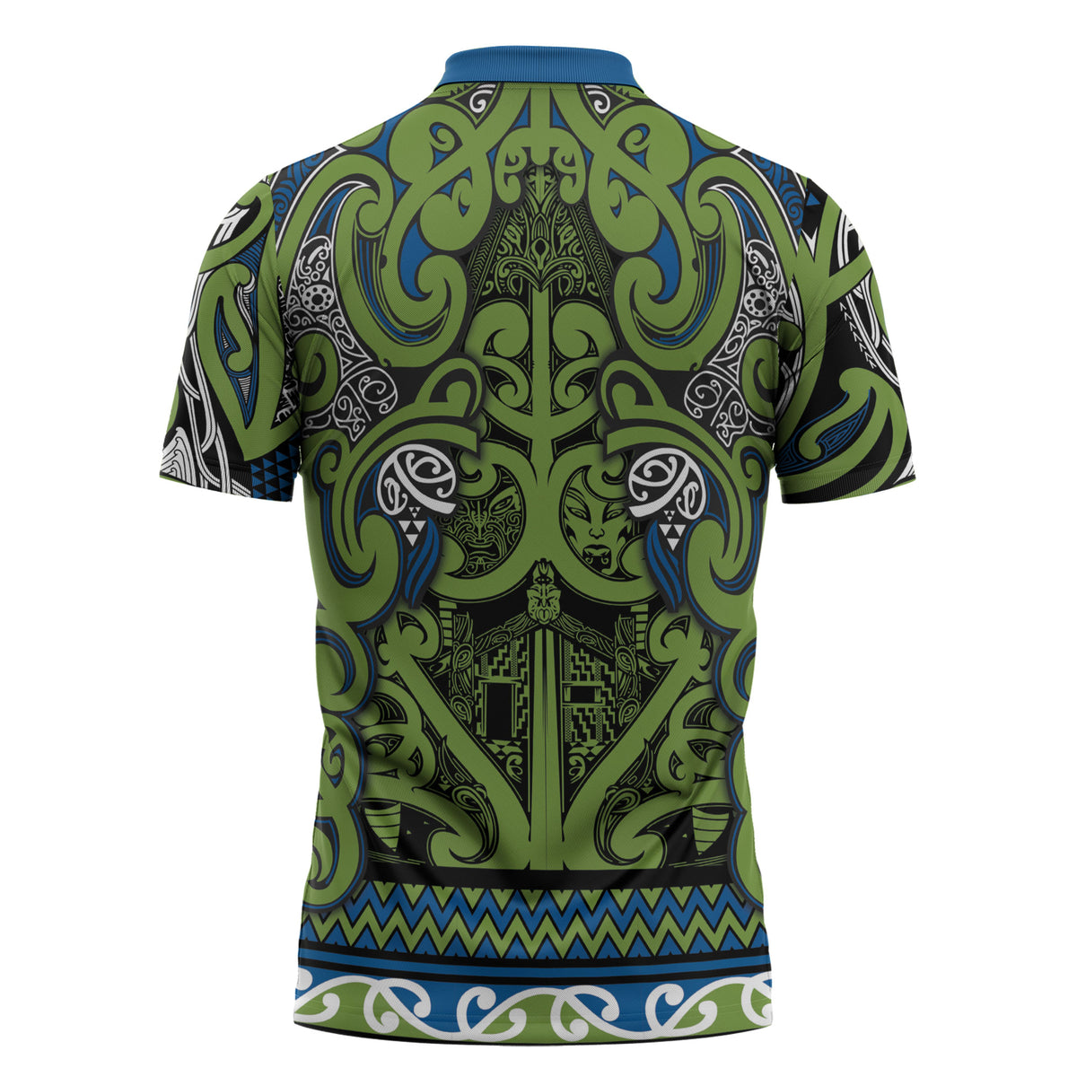 Aotearoa Iwi Whakatohea Zipper Polo Shirt Maori Wharenui House Tribal Pattern LT9 - Polynesian Pride