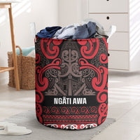 Aotearoa Iwi Ngati Awa Laundry Basket Maori Wharenui House Tribal Pattern LT9 Red - Polynesian Pride