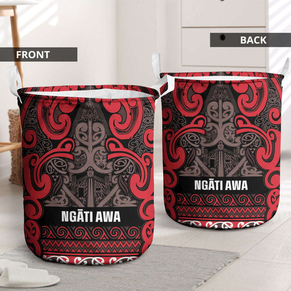Aotearoa Iwi Ngati Awa Laundry Basket Maori Wharenui House Tribal Pattern LT9 - Polynesian Pride