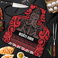 Aotearoa Iwi Ngati Awa Apron Maori Wharenui House Tribal Pattern LT9 Red - Polynesian Pride