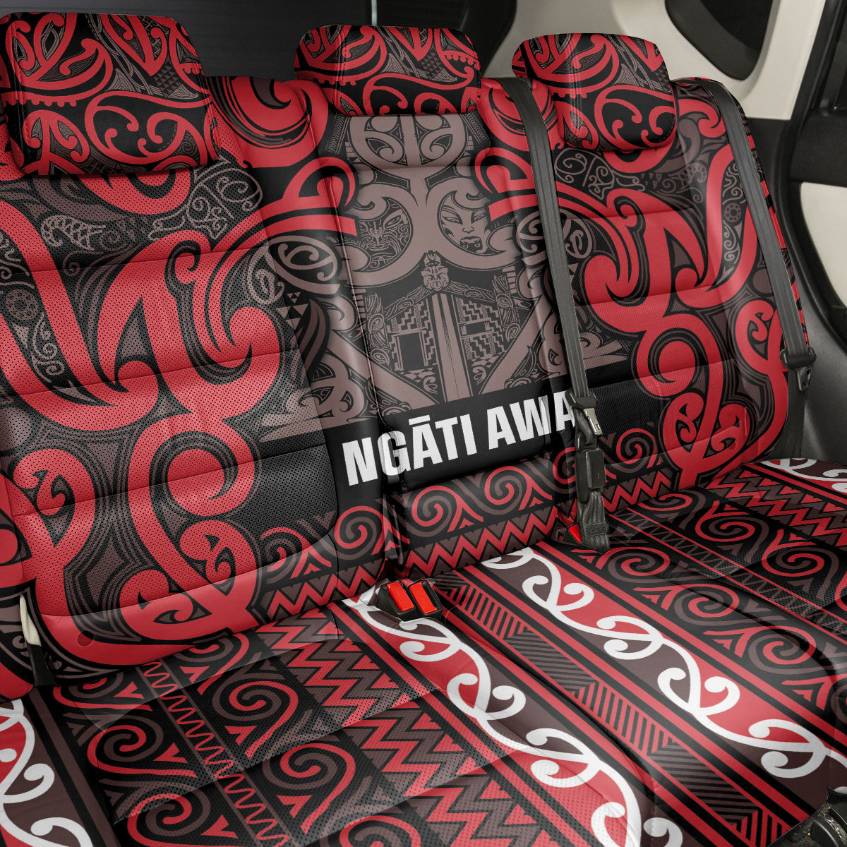 Aotearoa Iwi Ngati Awa Back Car Seat Cover Maori Wharenui House Tribal Pattern LT9 - Polynesian Pride