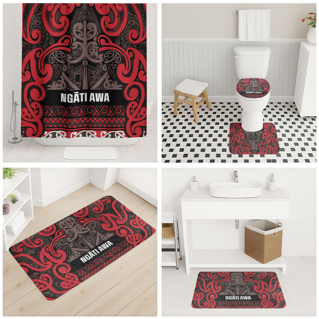 Aotearoa Iwi Ngati Awa Bathroom Set Maori Wharenui House Tribal Pattern LT9 - Polynesian Pride