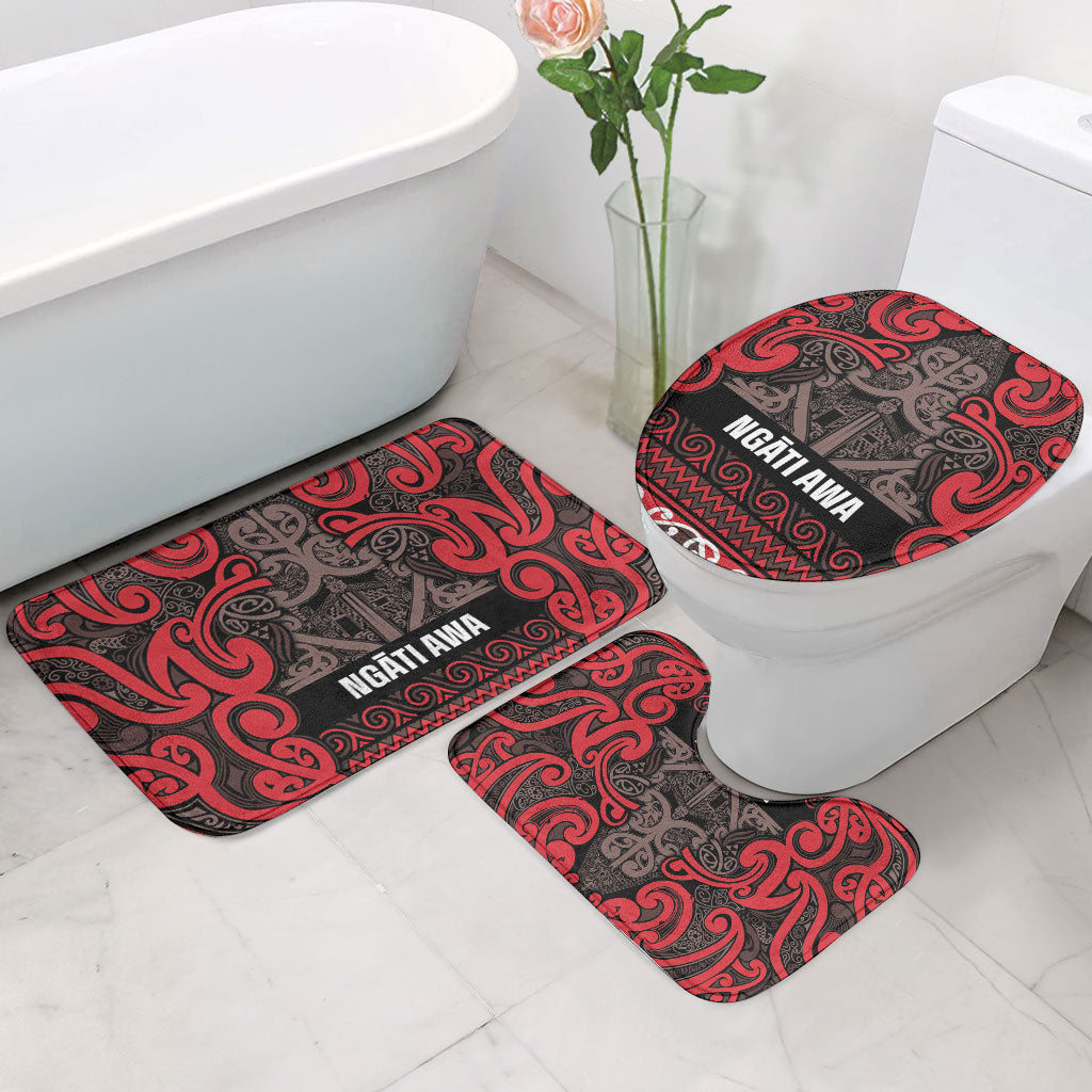 Aotearoa Iwi Ngati Awa Bathroom Set Maori Wharenui House Tribal Pattern LT9 - Polynesian Pride