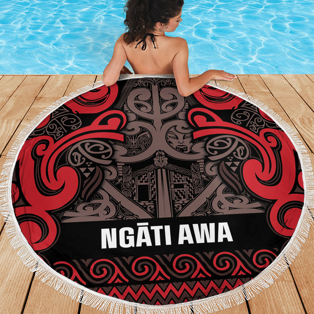 Aotearoa Iwi Ngati Awa Beach Blanket Maori Wharenui House Tribal Pattern LT9 - Polynesian Pride