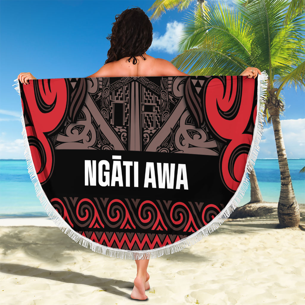 Aotearoa Iwi Ngati Awa Beach Blanket Maori Wharenui House Tribal Pattern LT9 - Polynesian Pride