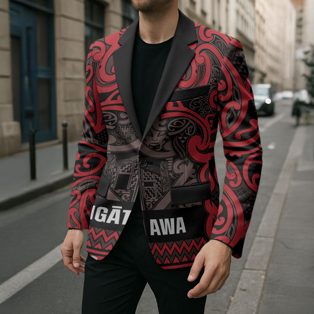 Aotearoa Iwi Ngati Awa Blazer Maori Wharenui House Tribal Pattern LT9 - Polynesian Pride