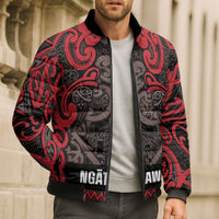Aotearoa Iwi Ngati Awa Bomber Puffer Jacket Maori Wharenui House Tribal Pattern LT9 - Polynesian Pride