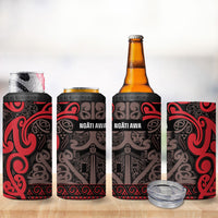 Aotearoa Iwi Ngati Awa 4 in 1 Can Cooler Tumbler Maori Wharenui House Tribal Pattern LT9 - Polynesian Pride