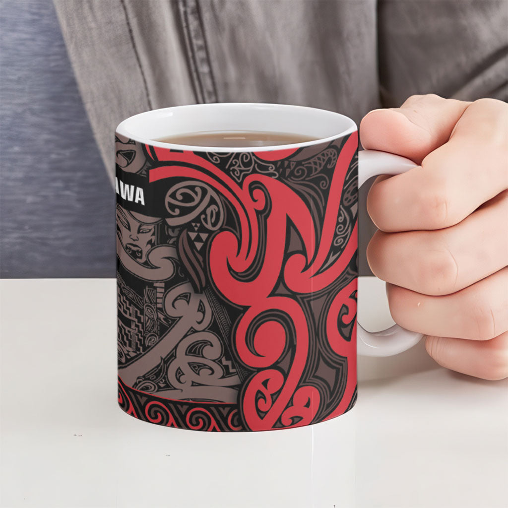 Aotearoa Iwi Ngati Awa Ceramic Mug Maori Wharenui House Tribal Pattern LT9 - Polynesian Pride