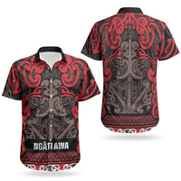 Aotearoa Iwi Ngati Awa Couples Matching Off Shoulder Short Dress and Hawaiian Shirt Maori Wharenui House Tribal Pattern LT9 - Polynesian Pride
