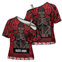Aotearoa Iwi Ngati Awa Cross Shoulder Shirt Maori Wharenui House Tribal Pattern LT9 - Polynesian Pride