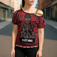 Aotearoa Iwi Ngati Awa Cross Shoulder Shirt Maori Wharenui House Tribal Pattern LT9 - Polynesian Pride