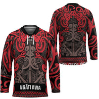 Aotearoa Iwi Ngati Awa Hockey Jersey Maori Wharenui House Tribal Pattern LT9 - Polynesian Pride
