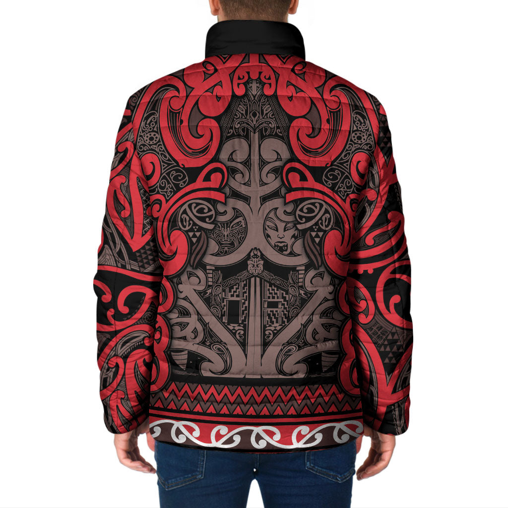 Aotearoa Iwi Ngati Awa Padded Jacket Maori Wharenui House Tribal Pattern LT9 - Polynesian Pride