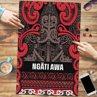 Aotearoa Iwi Ngati Awa Puzzle Maori Wharenui House Tribal Pattern LT9 Red - Polynesian Pride