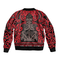 Aotearoa Iwi Ngati Awa Sleeve Zip Bomber Jacket Maori Wharenui House Tribal Pattern LT9 - Polynesian Pride