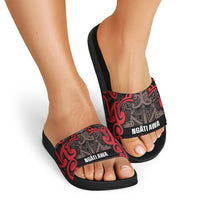Aotearoa Iwi Ngati Awa Slide Sandals Maori Wharenui House Tribal Pattern LT9 - Polynesian Pride
