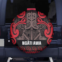 Aotearoa Iwi Ngati Awa Spare Tire Cover Maori Wharenui House Tribal Pattern LT9 No hole Red - Polynesian Pride