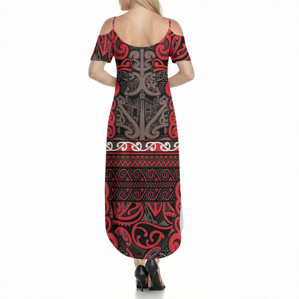 Aotearoa Iwi Ngati Awa Summer Maxi Dress Maori Wharenui House Tribal Pattern LT9 - Polynesian Pride