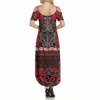 Aotearoa Iwi Ngati Awa Summer Maxi Dress Maori Wharenui House Tribal Pattern LT9 - Polynesian Pride