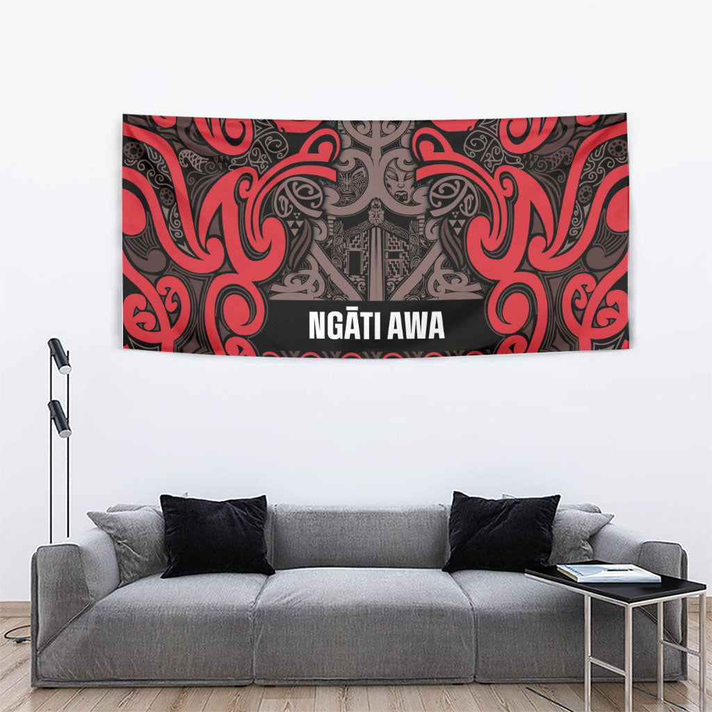 Aotearoa Iwi Ngati Awa Tapestry Maori Wharenui House Tribal Pattern LT9 - Polynesian Pride
