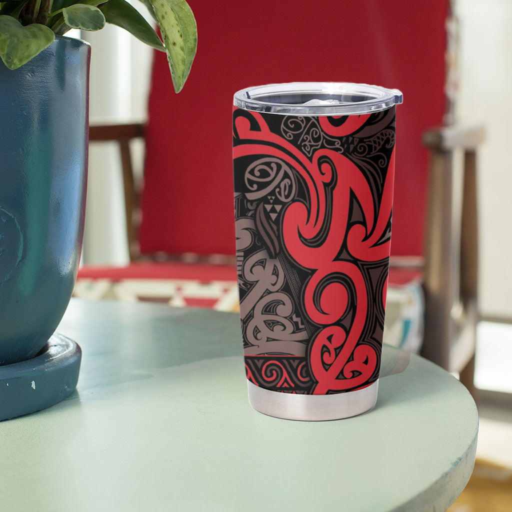 Aotearoa Iwi Ngati Awa Tumbler Cup Maori Wharenui House Tribal Pattern LT9 - Polynesian Pride