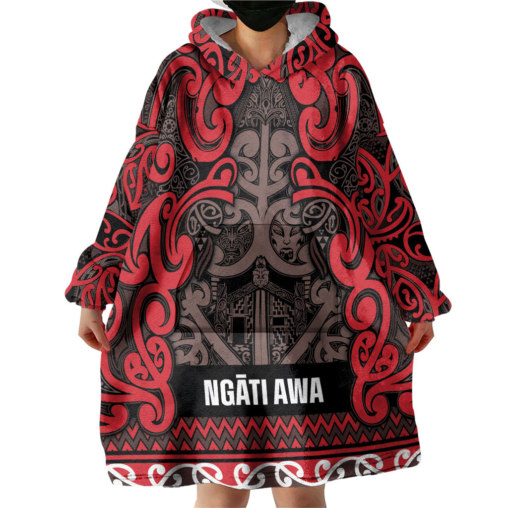 Aotearoa Iwi Ngati Awa Wearable Blanket Hoodie Maori Wharenui House Tribal Pattern LT9 - Polynesian Pride