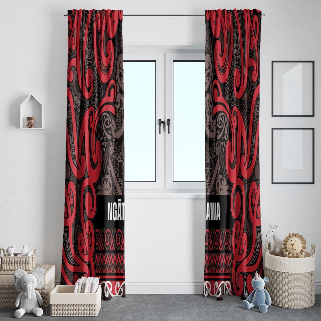 Aotearoa Iwi Ngati Awa Window Curtain Maori Wharenui House Tribal Pattern LT9 - Polynesian Pride