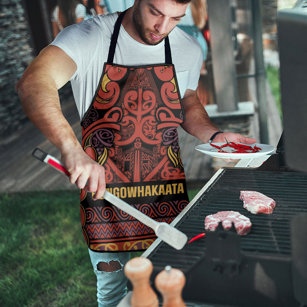 Aotearoa Iwi Rongowhakaata Apron Maori Wharenui House Tribal Pattern LT9 - Polynesian Pride
