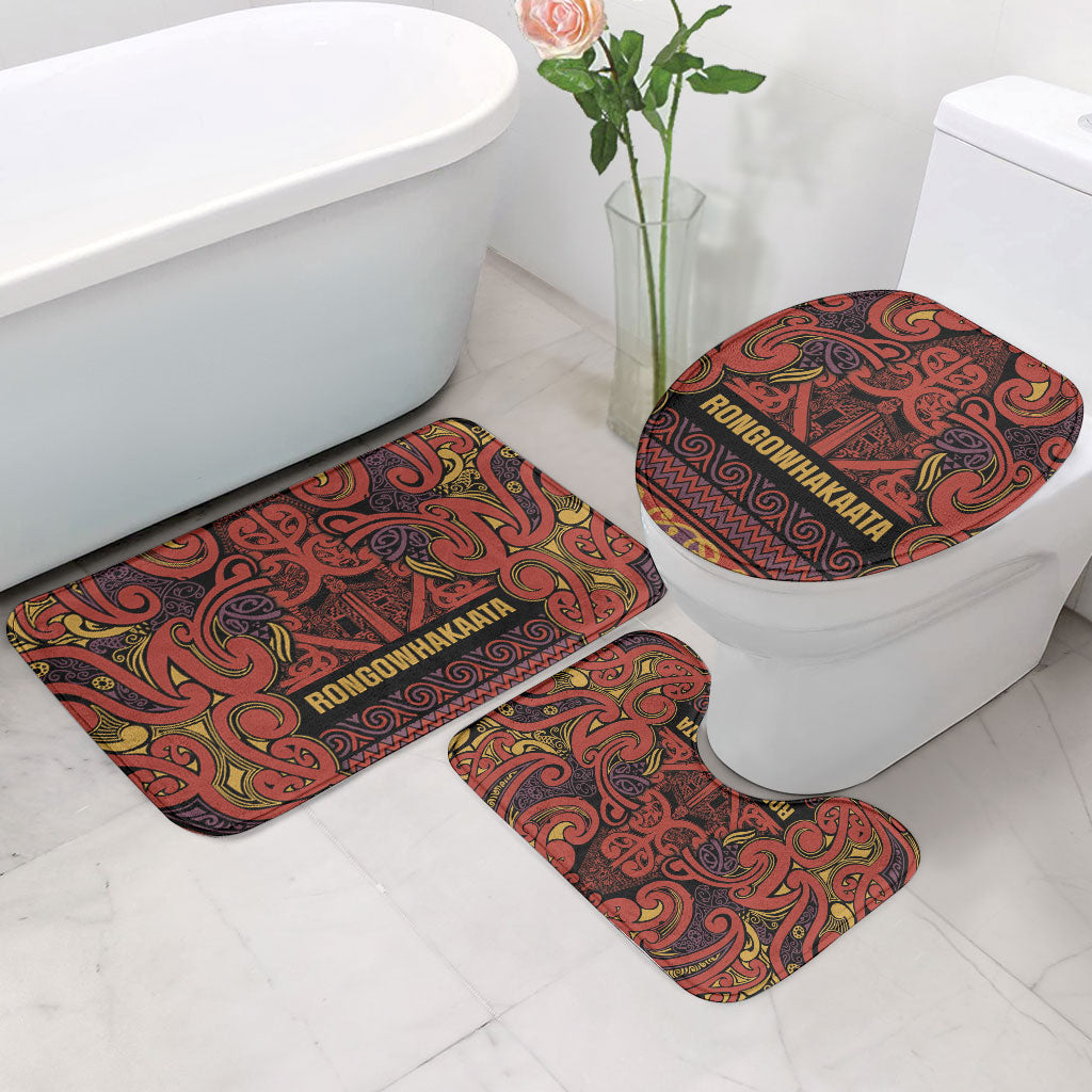 Aotearoa Iwi Rongowhakaata Bathroom Set Maori Wharenui House Tribal Pattern LT9 - Polynesian Pride