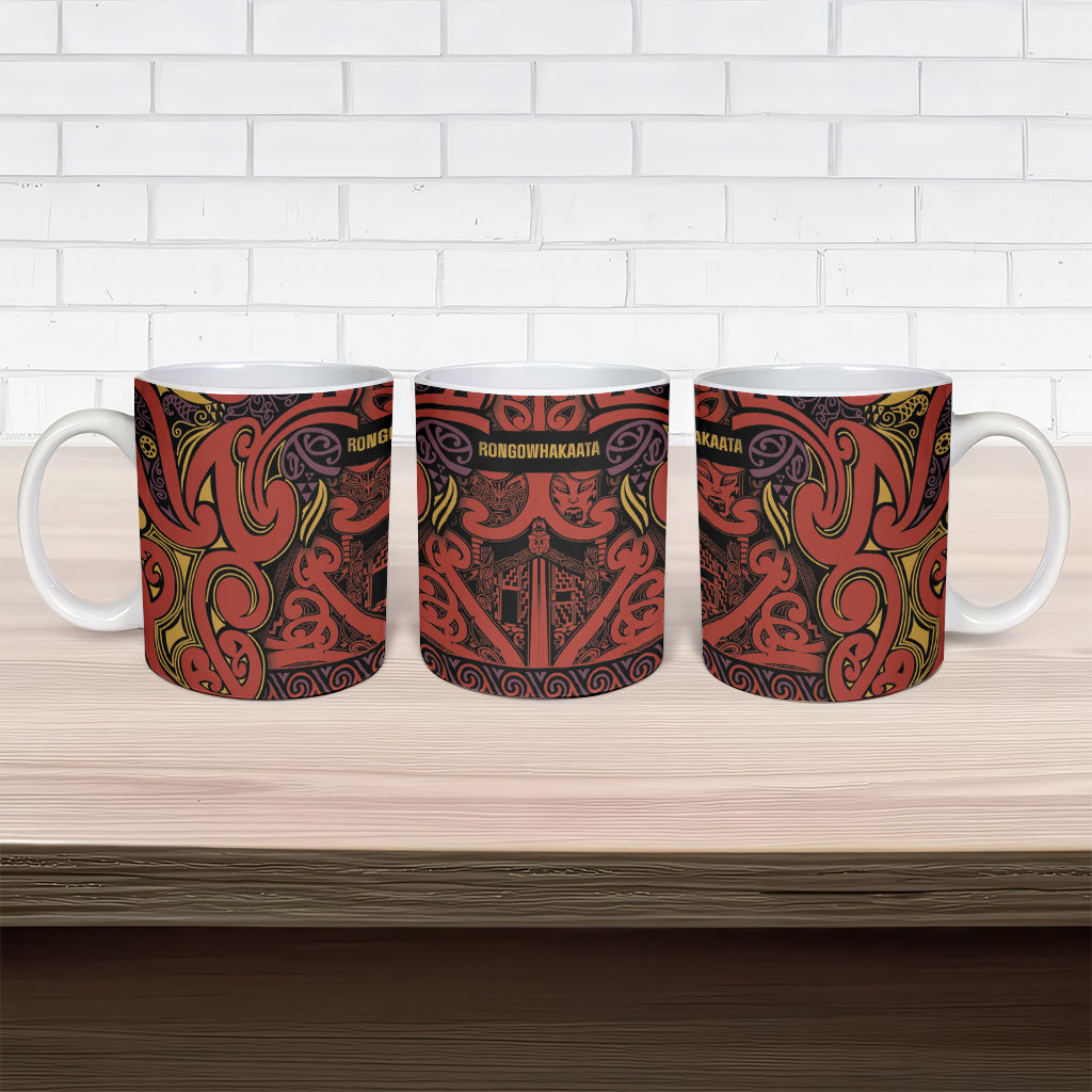 Aotearoa Iwi Rongowhakaata Ceramic Mug Maori Wharenui House Tribal Pattern LT9 - Polynesian Pride