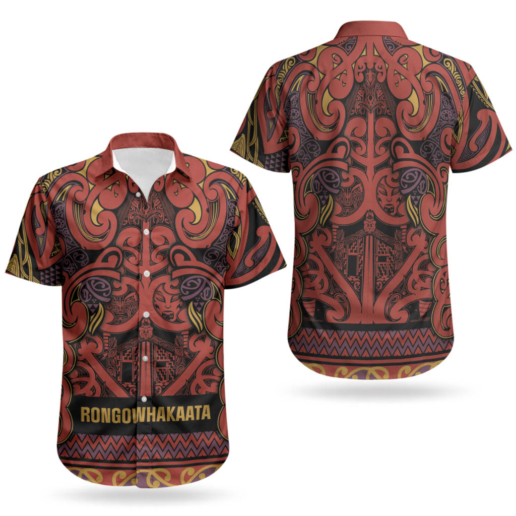 Aotearoa Iwi Rongowhakaata Couples Matching Tank Maxi Dress and Hawaiian Shirt Maori Wharenui House Tribal Pattern LT9 - Polynesian Pride
