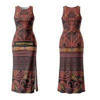 Aotearoa Iwi Rongowhakaata Couples Matching Tank Maxi Dress and Long Sleeve Button Shirt Maori Wharenui House Tribal Pattern LT9 - Polynesian Pride
